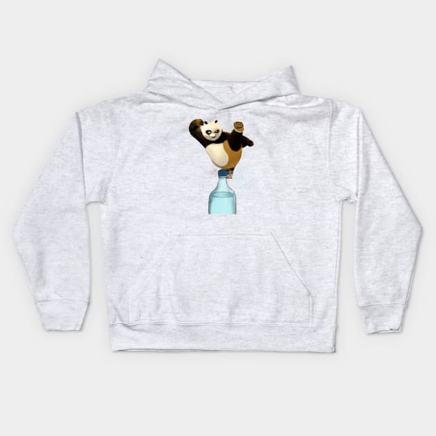 Bottle Cap Challenge Bottle Panda T-Shirt Kids Hoodie by yilanlibilal